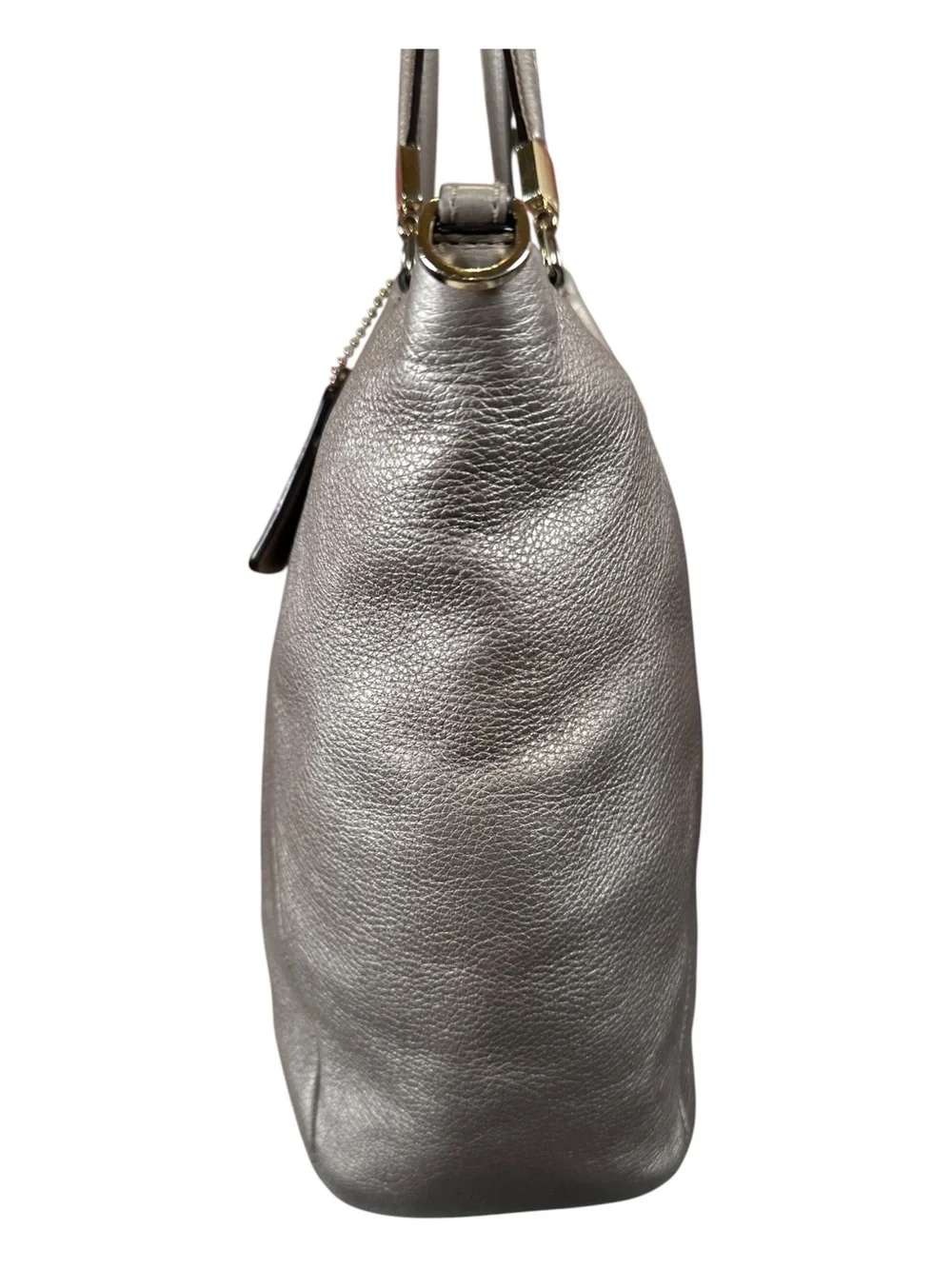 Coach Kelsey Silver-Greige Metallic Satchel/Shoulder Bag Like New